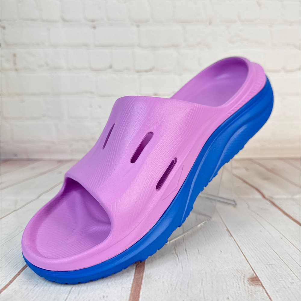 Hoka Ora Recovery Slide 3 Cyclamen/Coastal Sky Sandals Mens Size 11 - Picture 4 of 9